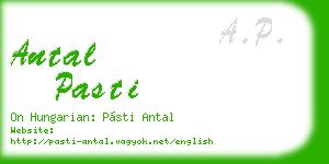 antal pasti business card